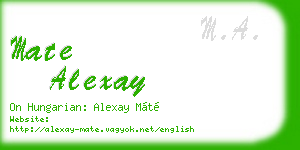 mate alexay business card