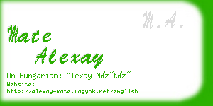 mate alexay business card